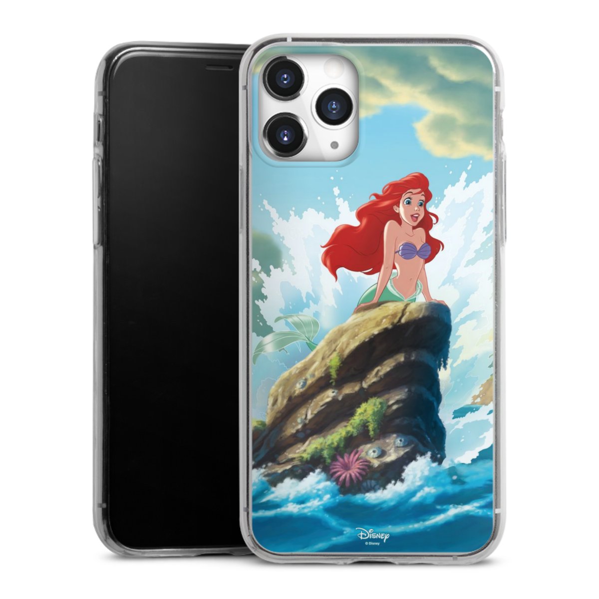 iPhone 11 Pro Handy Slim Case extra dünn Silikon Handyhülle transparent Hülle Mermaid Arielle Die Meerjungfrau Official Licensed Product Silikon Slim Case