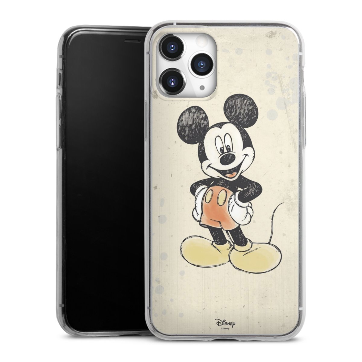 iPhone 11 Pro Handy Slim Case extra dünn Silikon Handyhülle transparent Hülle Water Colour Mickey & Minnie Mouse Official Licensed Product Silikon Slim Case