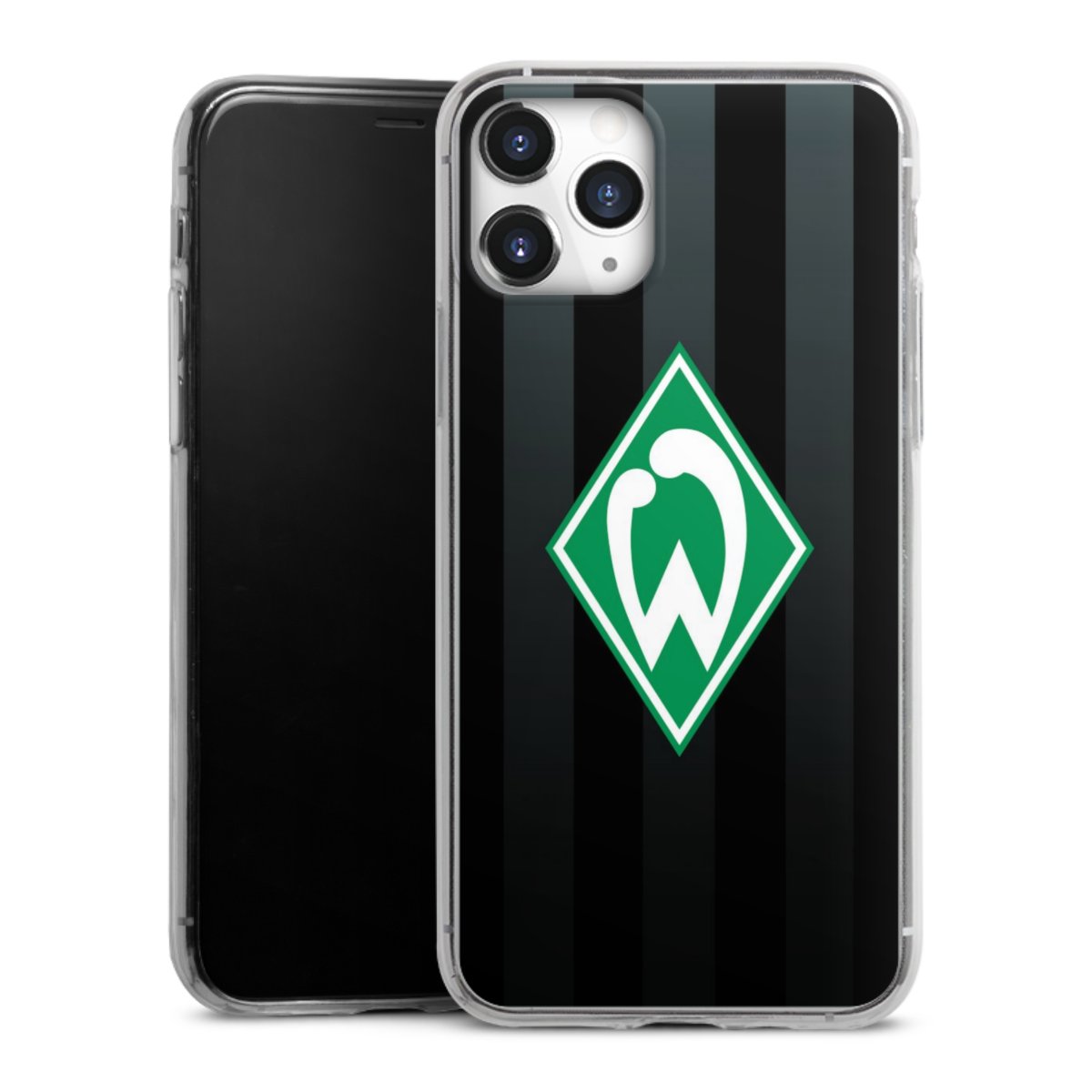 iPhone 11 Pro Handy Slim Case extra dünn Silikon Handyhülle transparent Hülle Stripes Sv Werder Bremen Official Licensed Product Silikon Slim Case