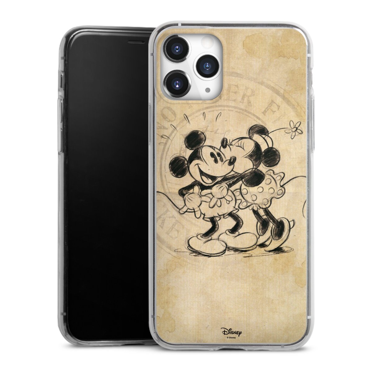 iPhone 11 Pro Handy Slim Case extra dünn Silikon Handyhülle transparent Hülle Mickey Mouse Vintage Minnie Mouse Silikon Slim Case