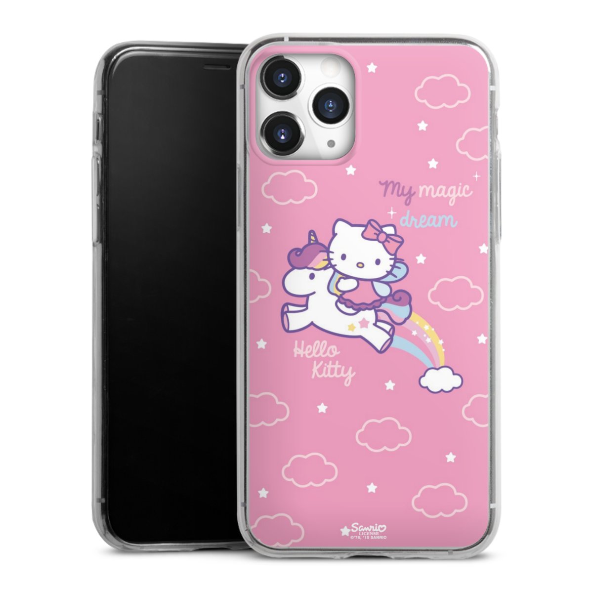 iPhone 11 Pro Handy Slim Case extra dünn Silikon Handyhülle transparent Hülle Einhorn Official Licensed Product Hello Kitty Silikon Slim Case