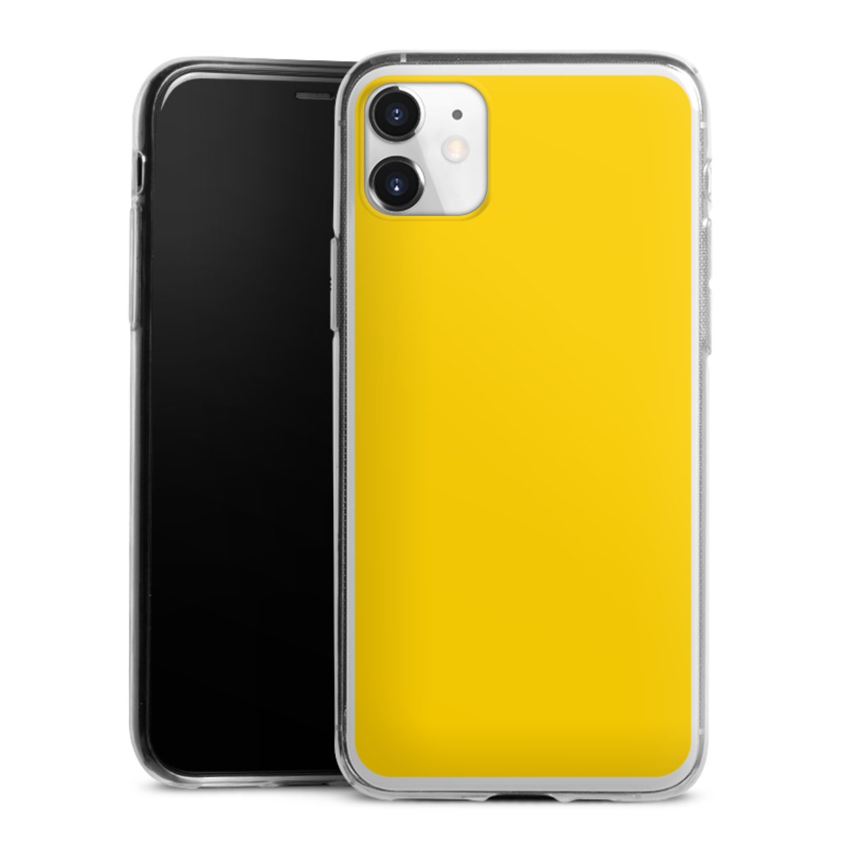 iPhone 11 Handy Slim Case extra dünn Silikon Handyhülle transparent Hülle Yellow Unicoloured Colour Silikon Slim Case