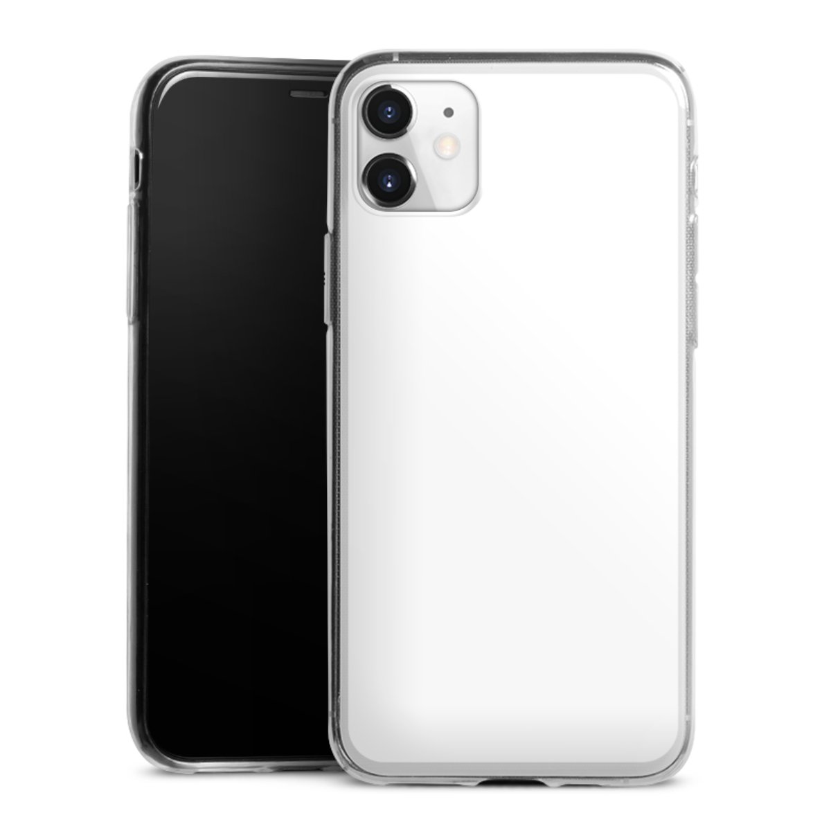 iPhone 11 Handy Slim Case extra dünn Silikon Handyhülle transparent Hülle Unicoloured Colour White Silikon Slim Case