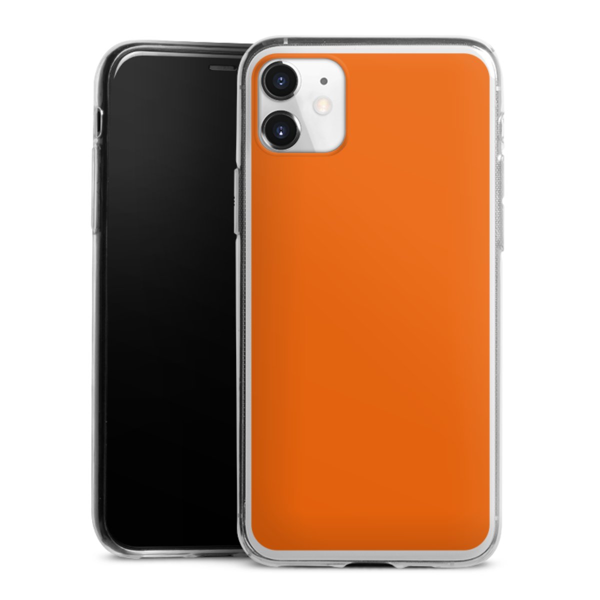 iPhone 11 Handy Slim Case extra dünn Silikon Handyhülle transparent Hülle Orange Colour Unicoloured Silikon Slim Case