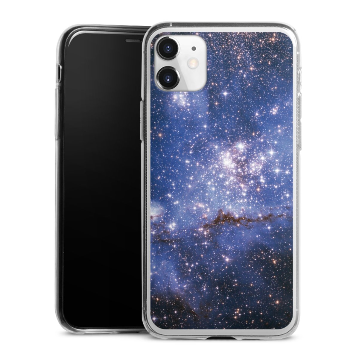 iPhone 11 Handy Slim Case extra dünn Silikon Handyhülle transparent Hülle Weltall Galaxy Weltraum Silikon Slim Case