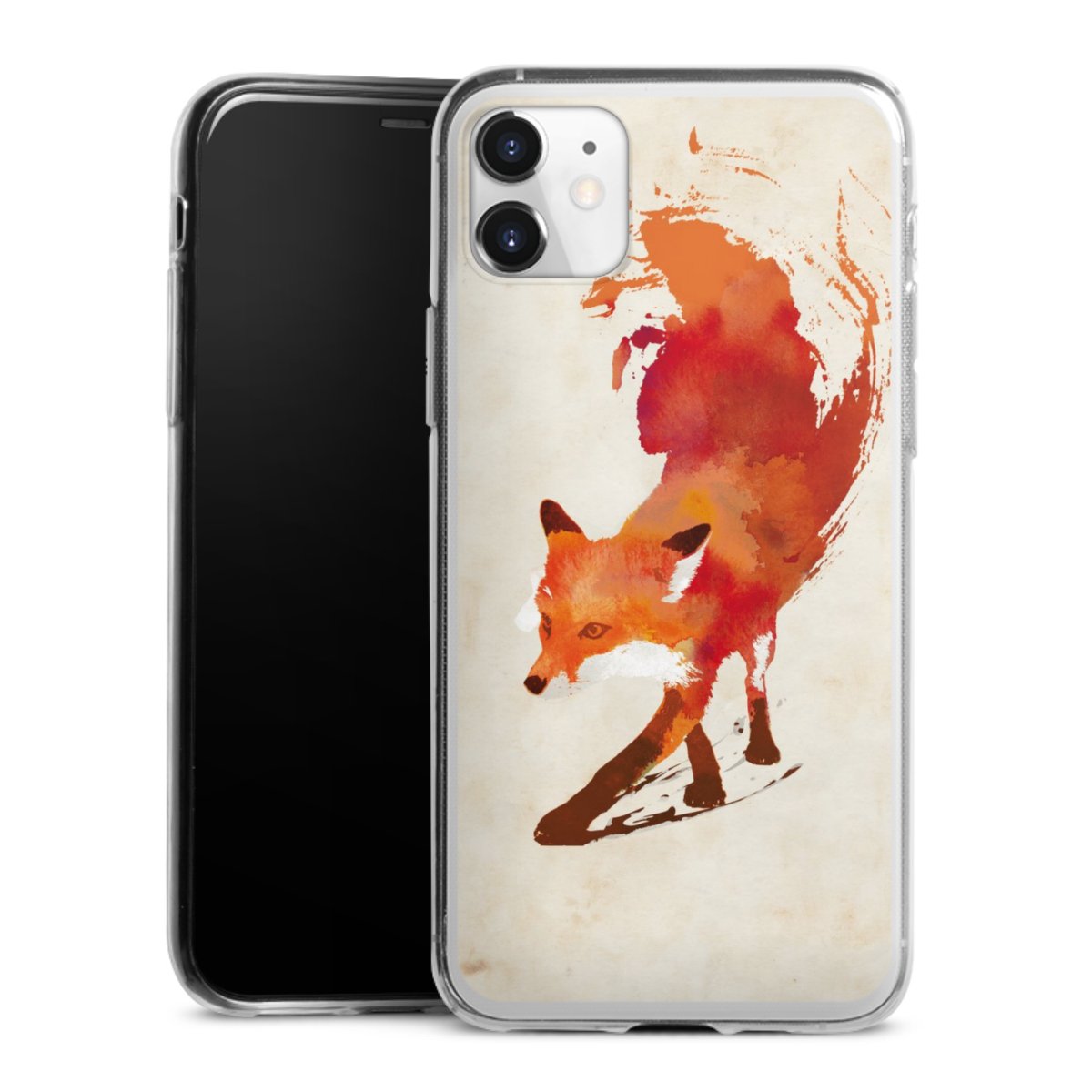 iPhone 11 Handy Slim Case extra dünn Silikon Handyhülle transparent Hülle Fox Graphic Silikon Slim Case