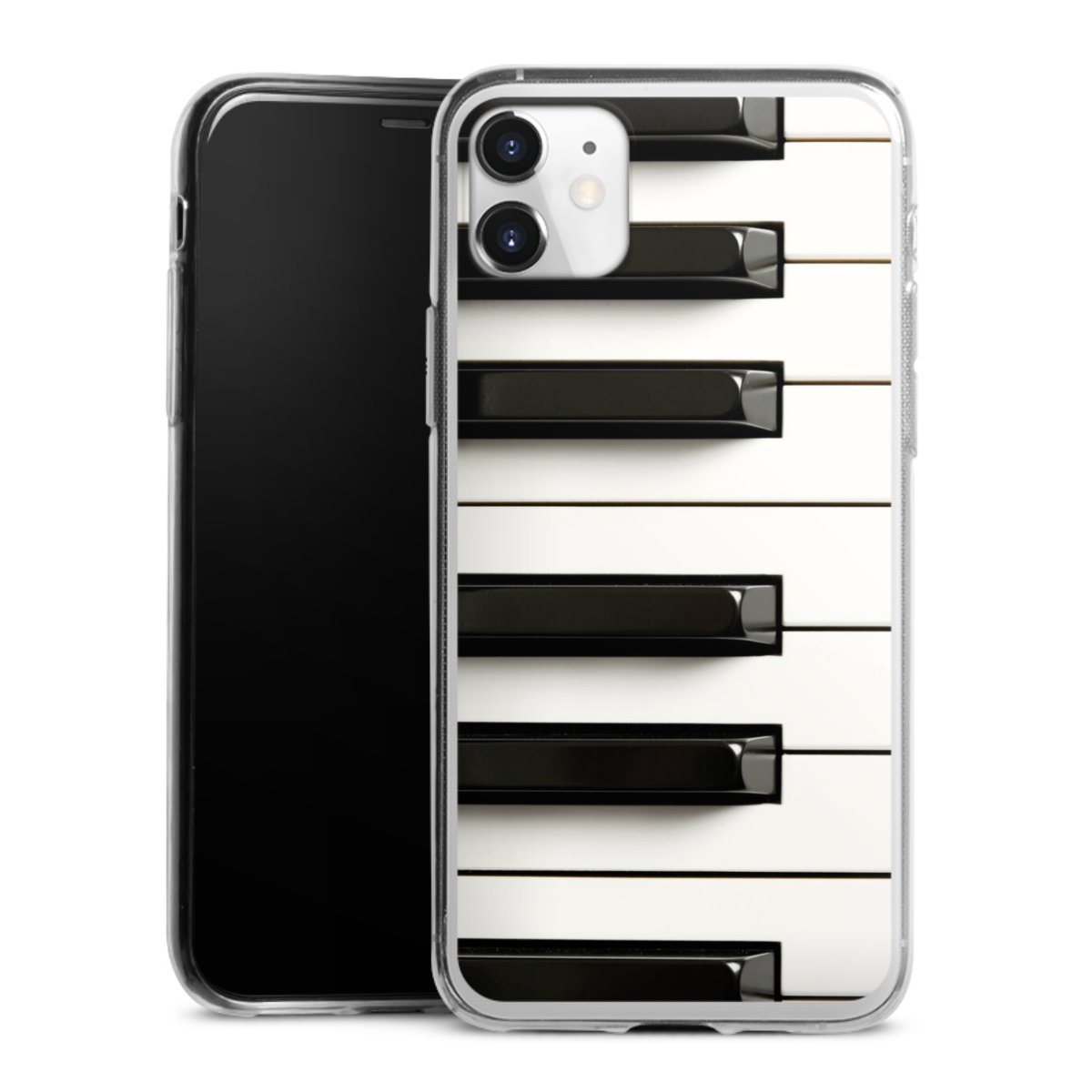 iPhone 11 Handy Slim Case extra dünn Silikon Handyhülle transparent Hülle Klavier Piano Music Silikon Slim Case