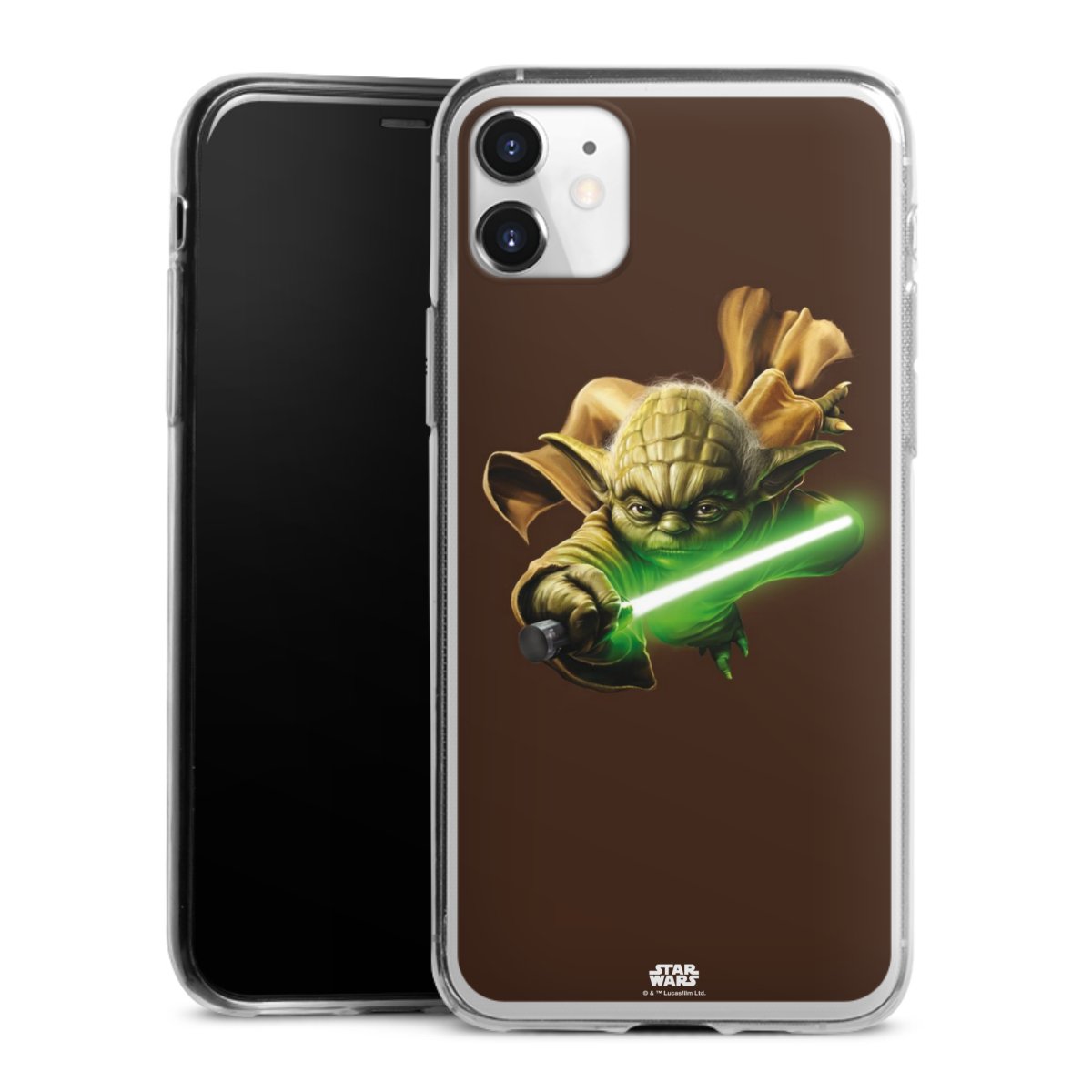 iPhone 11 Handy Slim Case extra dünn Silikon Handyhülle transparent Hülle Yoda Merchandise Star Wars Silikon Slim Case