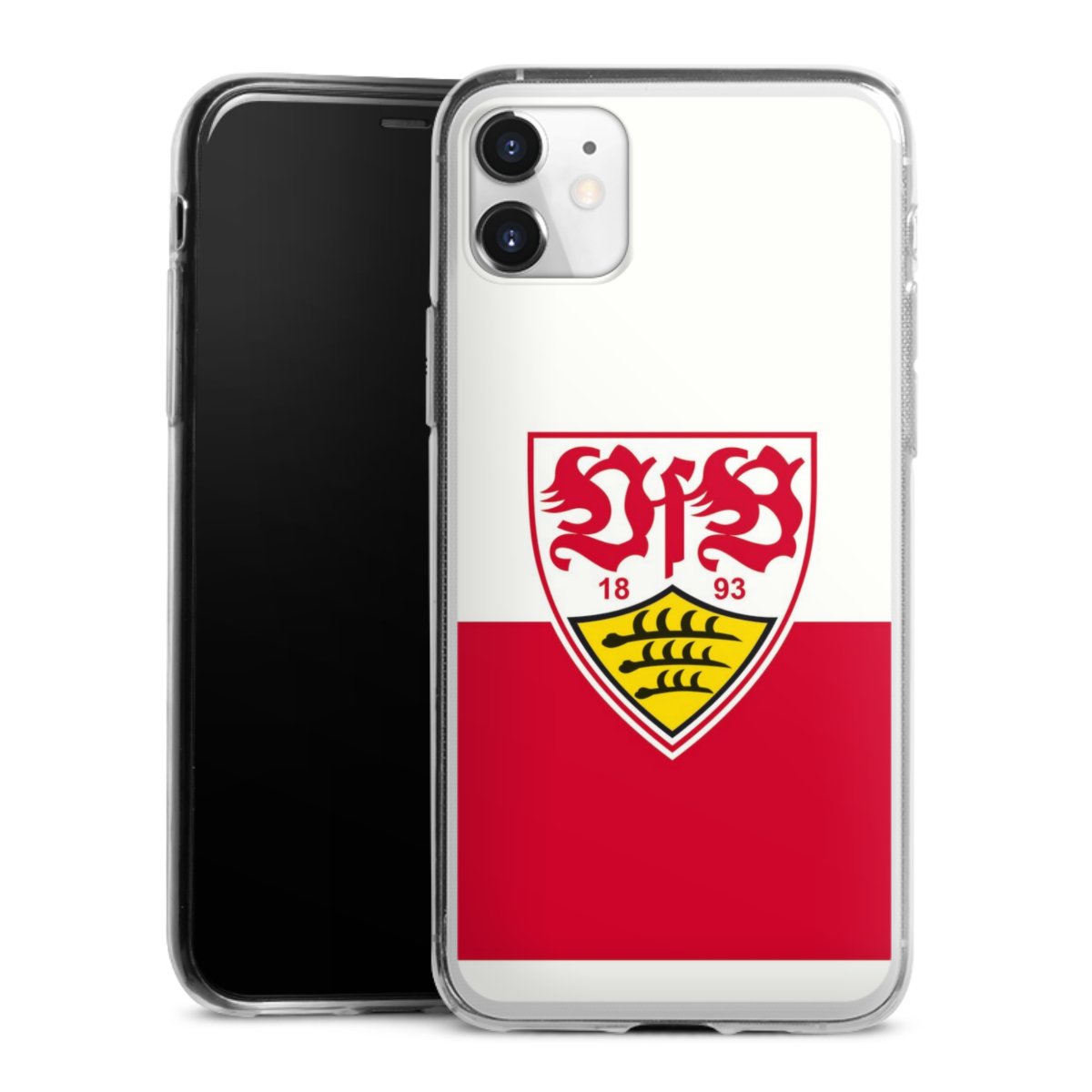 iPhone 11 Handy Slim Case extra dünn Silikon Handyhülle transparent Hülle Official Licensed Product Logo Vfb Stuttgart Silikon Slim Case