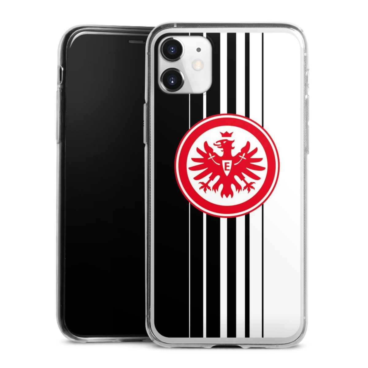 iPhone 11 Handy Slim Case extra dünn Silikon Handyhülle transparent Hülle Stripes Eintracht Frankfurt Official Licensed Product Silikon Slim Case