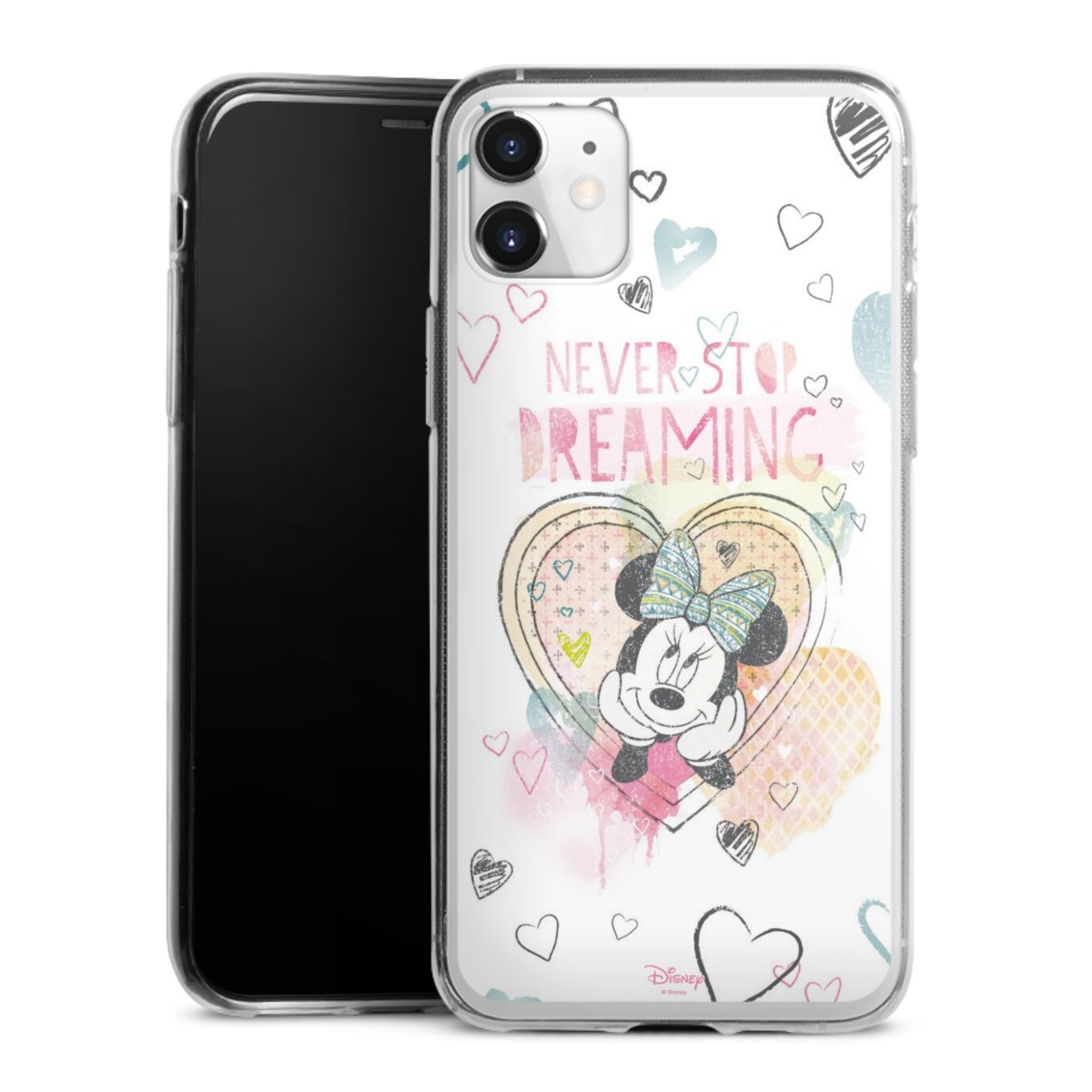 iPhone 11 Handy Slim Case extra dünn Silikon Handyhülle transparent Hülle Disney Official Licensed Product Minnie Mouse Silikon Slim Case