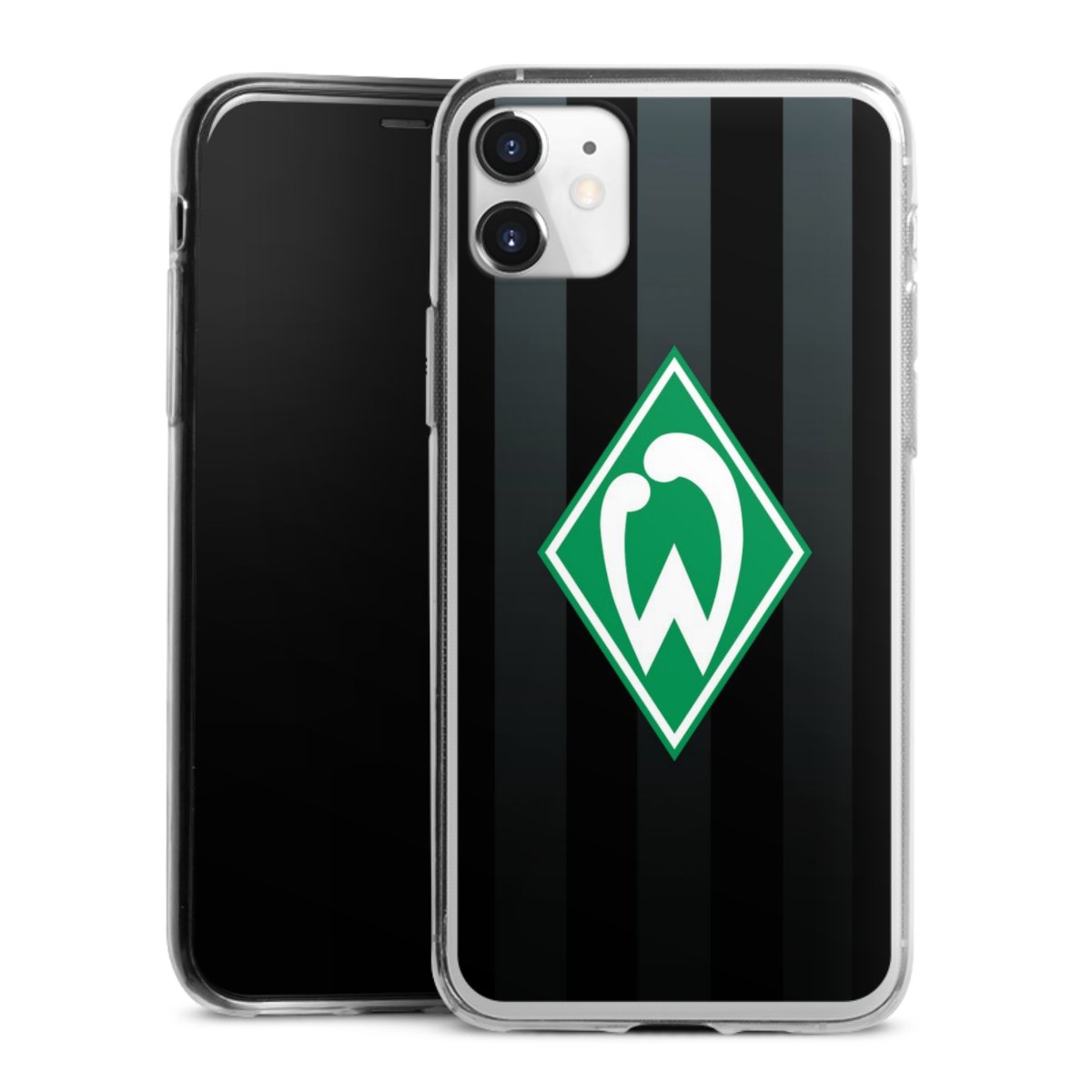 iPhone 11 Handy Slim Case extra dünn Silikon Handyhülle transparent Hülle Stripes Sv Werder Bremen Official Licensed Product Silikon Slim Case