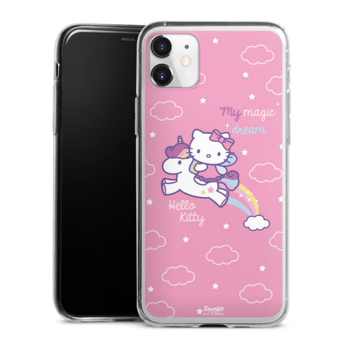 iPhone 11 Handy Slim Case extra dünn Silikon Handyhülle transparent Hülle Einhorn Official Licensed Product Hello Kitty Silikon Slim Case