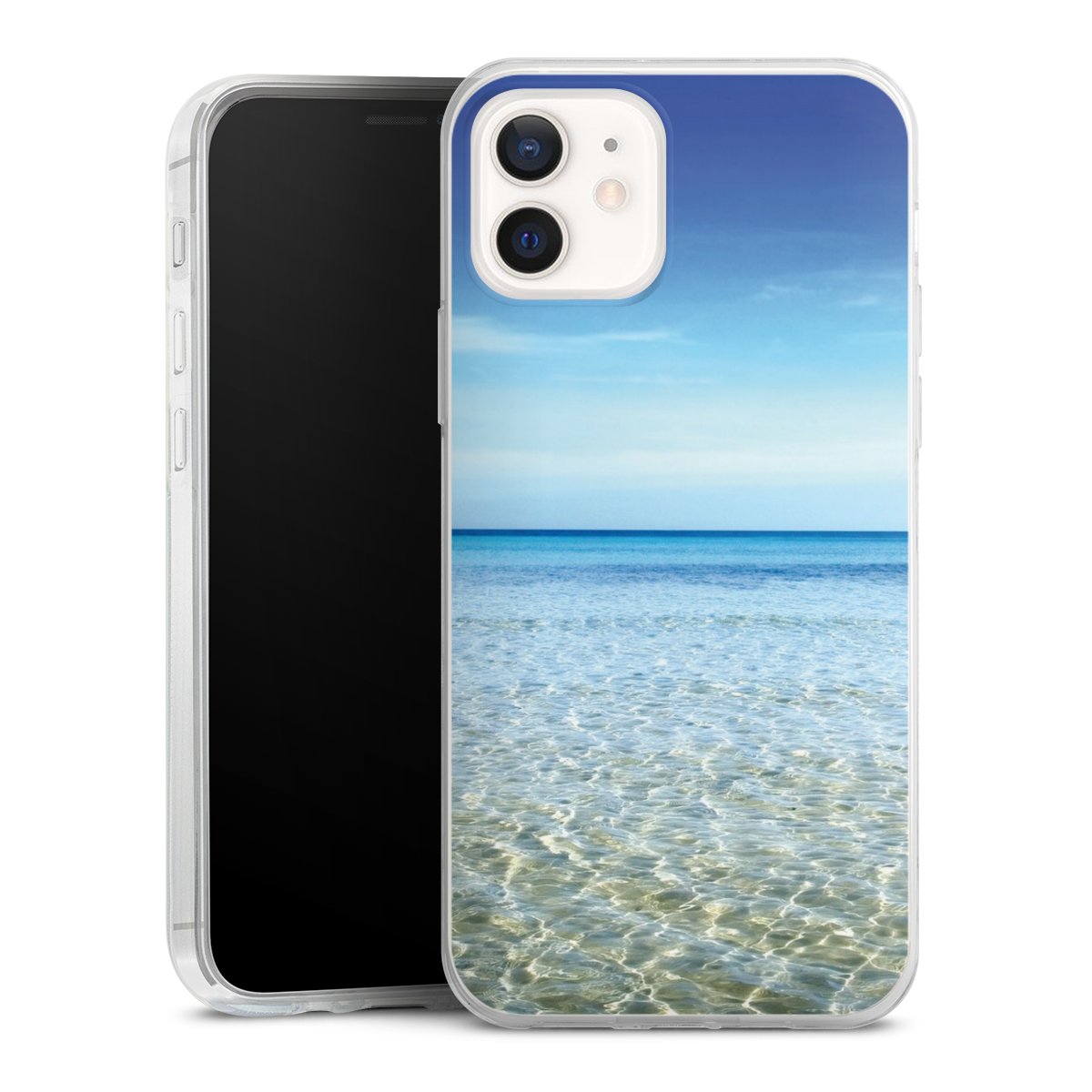 iPhone 12 Handy Slim Case extra dünn Silikon Handyhülle transparent Hülle Urlaub Sky Ocean Silikon Slim Case