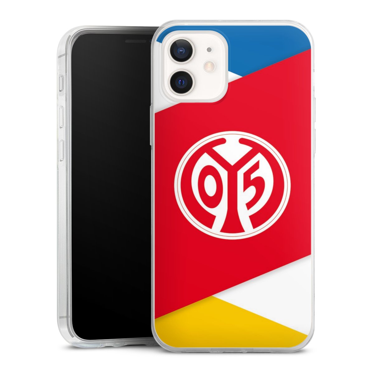 iPhone 12 Handy Slim Case extra dünn Silikon Handyhülle transparent Hülle Official Licensed Product Soccer 1. Fsv Mainz 05 E.V. Silikon Slim Case