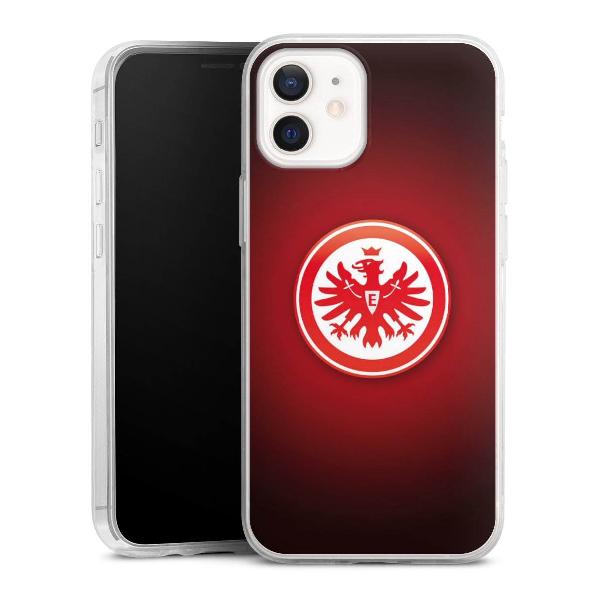 iPhone 12 mini Handy Slim Case extra dünn Silikon Handyhülle transparent Hülle Eintracht Frankfurt Official Licensed Product Coat Of Arms Silikon Slim Case