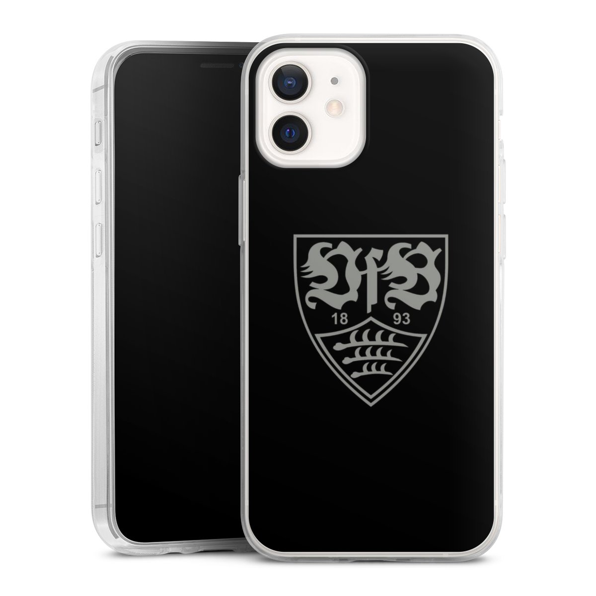 iPhone 12 mini Handy Slim Case extra dünn Silikon Handyhülle transparent Hülle Official Licensed Product Vfb Stuttgart Silikon Slim Case