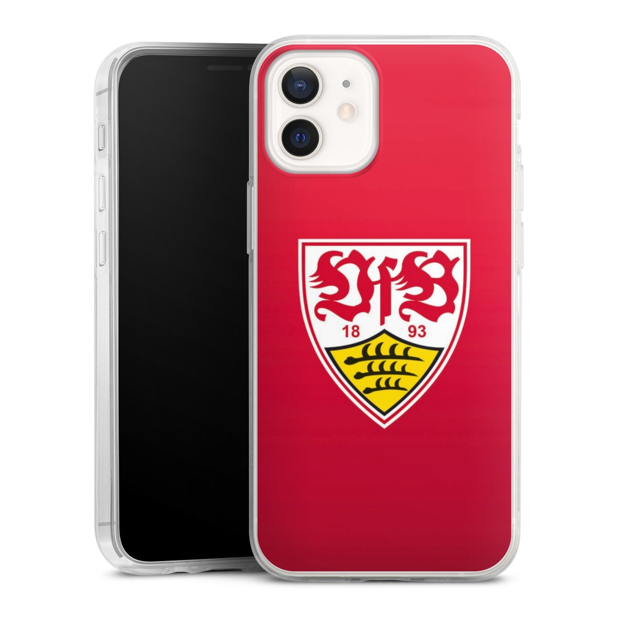 iPhone 12 mini Handy Slim Case extra dünn Silikon Handyhülle transparent Hülle Official Licensed Product Vfb Stuttgart Silikon Slim Case