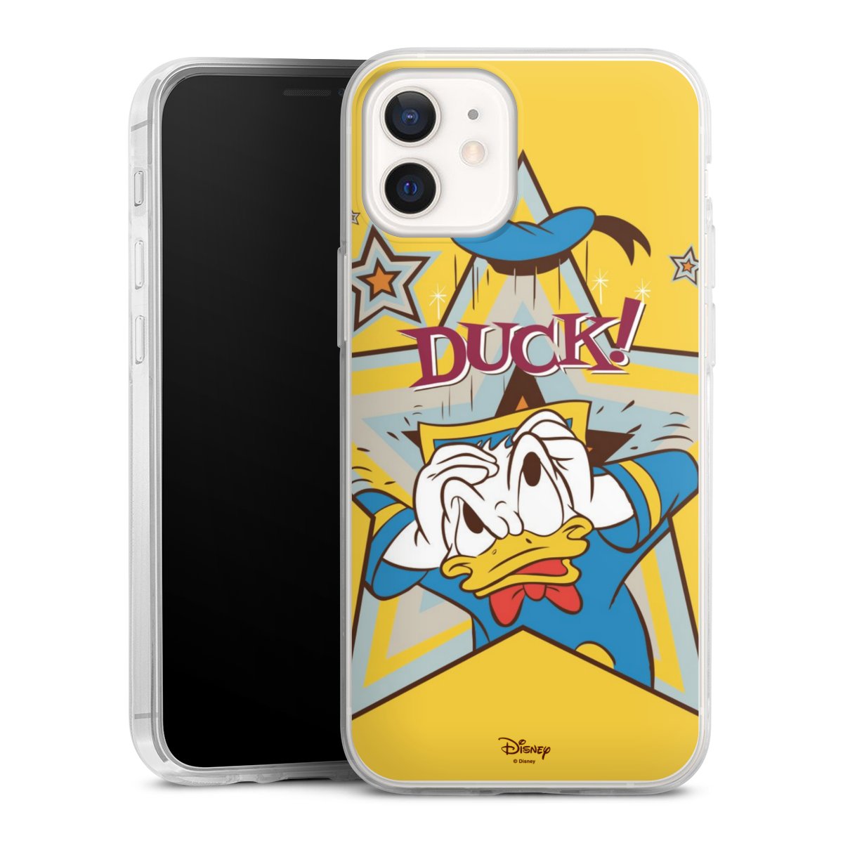 iPhone 12 mini Handy Slim Case extra dünn Silikon Handyhülle transparent Hülle Official Licensed Product Donald Duck Disney Silikon Slim Case