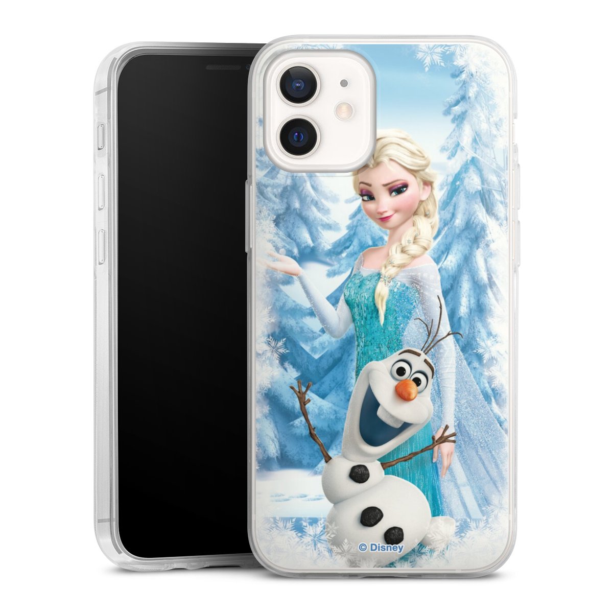 iPhone 12 mini Handy Slim Case extra dünn Silikon Handyhülle transparent Hülle Official Licensed Product Frozen Elsa Disney Silikon Slim Case