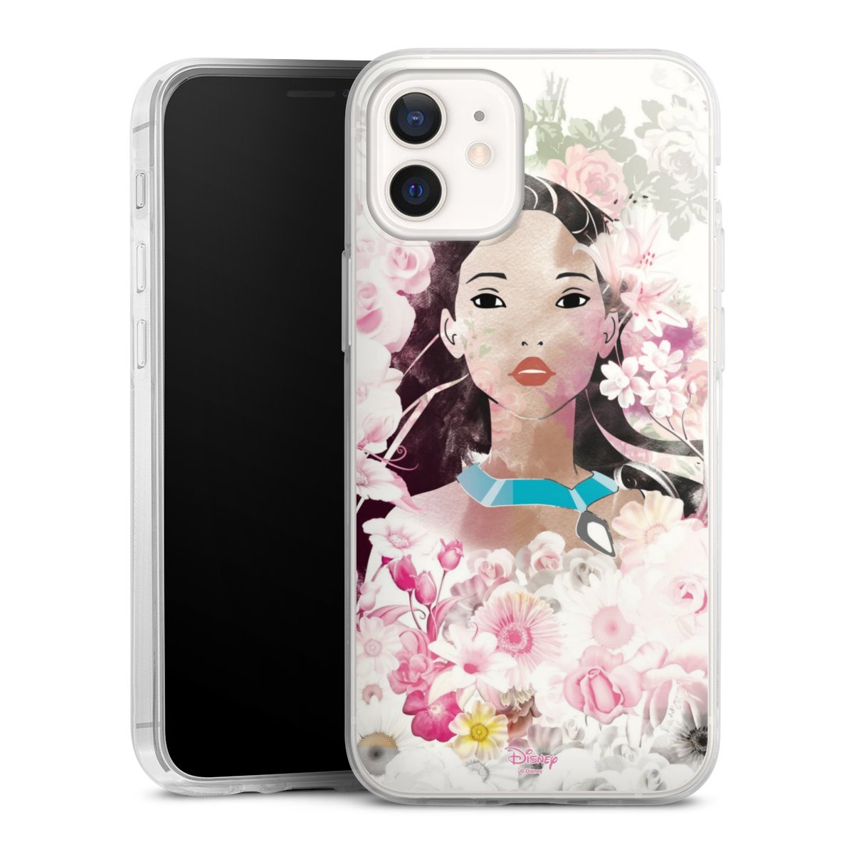 iPhone 12 mini Handy Slim Case extra dünn Silikon Handyhülle transparent Hülle Pocahontas Official Licensed Product Disney Silikon Slim Case