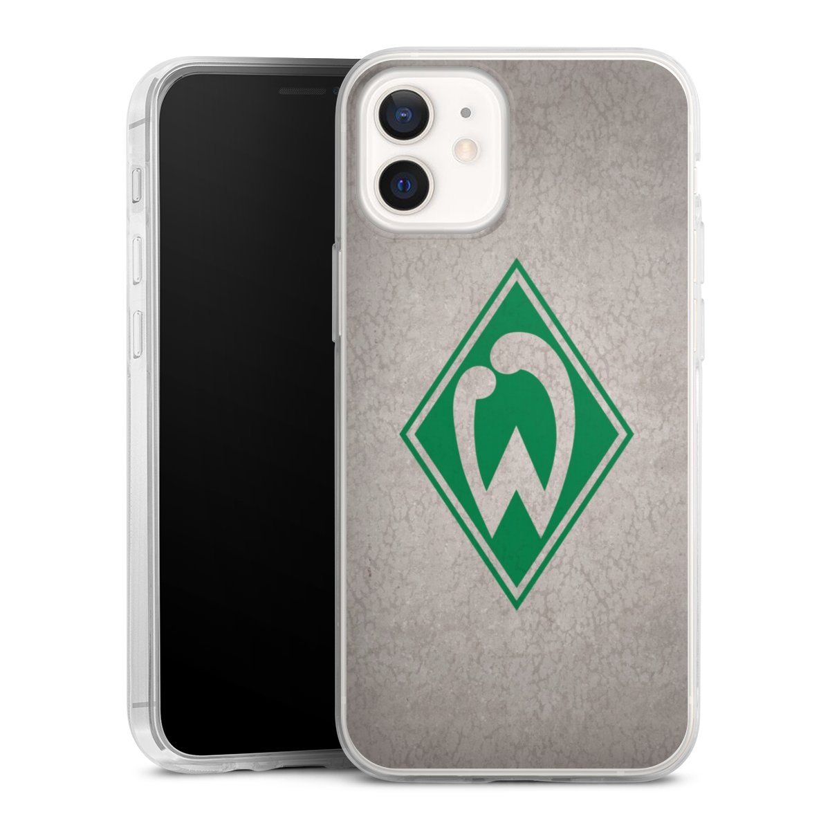 iPhone 12 mini Handy Slim Case extra dünn Silikon Handyhülle transparent Hülle Sv Werder Bremen Concrete Official Licensed Product Silikon Slim Case