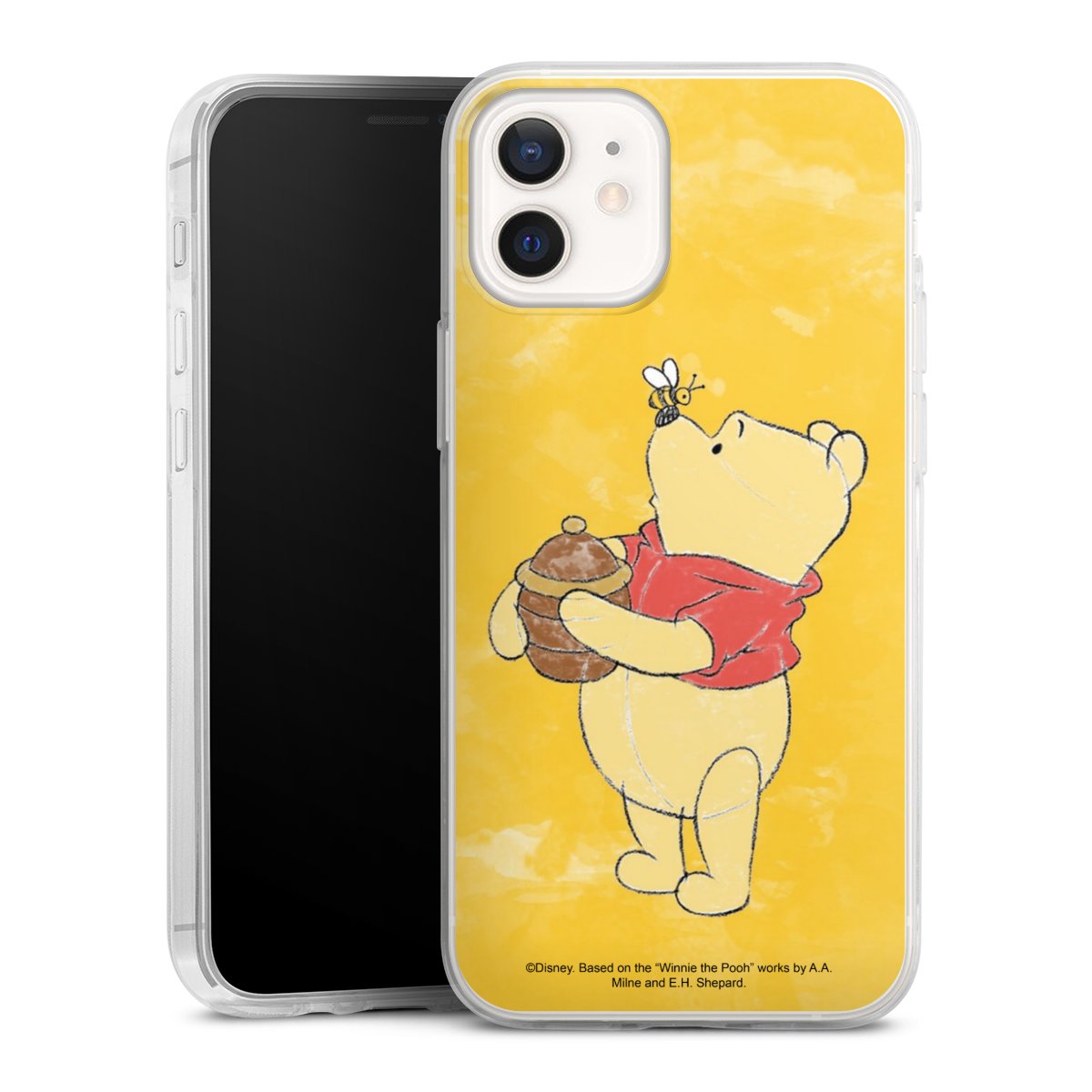 iPhone 12 mini Handy Slim Case extra dünn Silikon Handyhülle transparent Hülle Official Licensed Product Winnie The Pooh Disney Silikon Slim Case