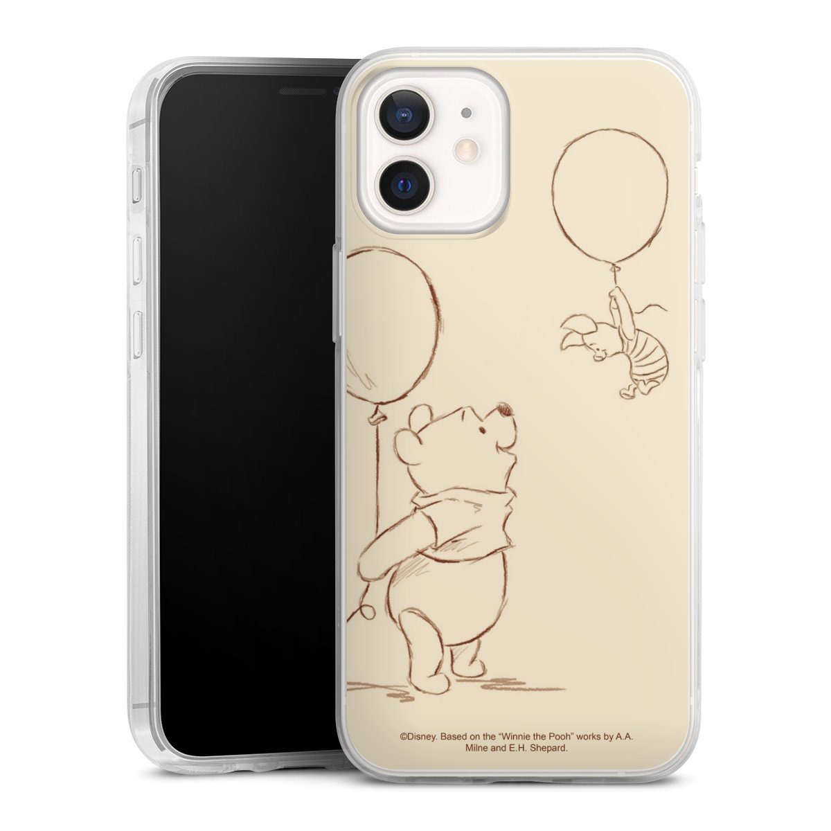 iPhone 12 mini Handy Slim Case extra dünn Silikon Handyhülle transparent Hülle Official Licensed Product Winnie The Pooh Disney Silikon Slim Case