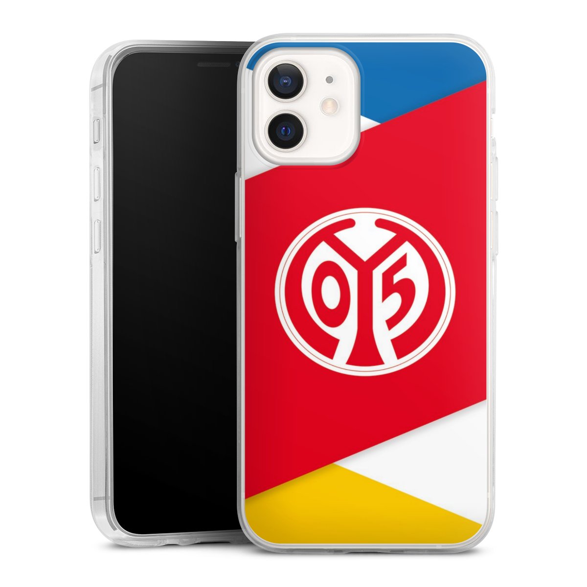 iPhone 12 mini Handy Slim Case extra dünn Silikon Handyhülle transparent Hülle Official Licensed Product Soccer 1. Fsv Mainz 05 E.V. Silikon Slim Case