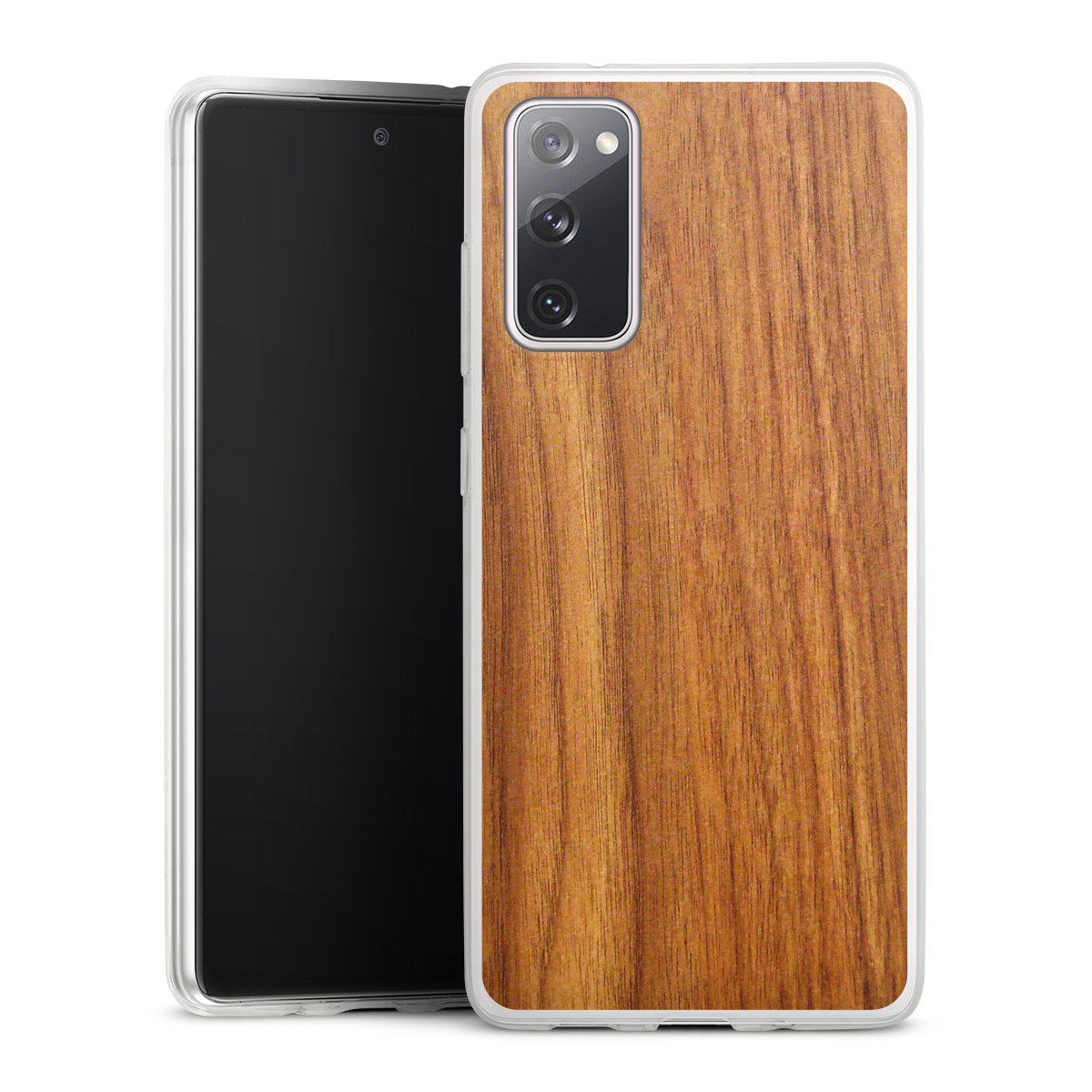 Galaxy S20 FE Handy Slim Case extra dünn Silikon Handyhülle transparent Hülle Wood Larch Wooden Look Silikon Slim Case