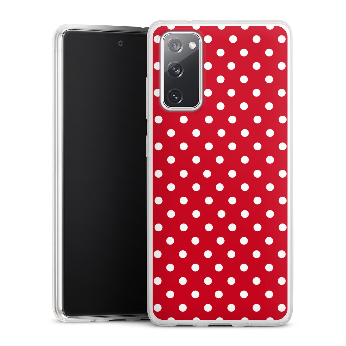 Galaxy S20 FE Handy Slim Case extra dünn Silikon Handyhülle transparent Hülle Points Polka Dots Retro Silikon Slim Case