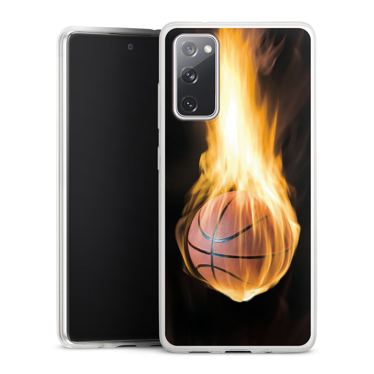 Galaxy S20 FE Handy Slim Case extra dünn Silikon Handyhülle transparent Hülle Basketball Sports Fire Silikon Slim Case