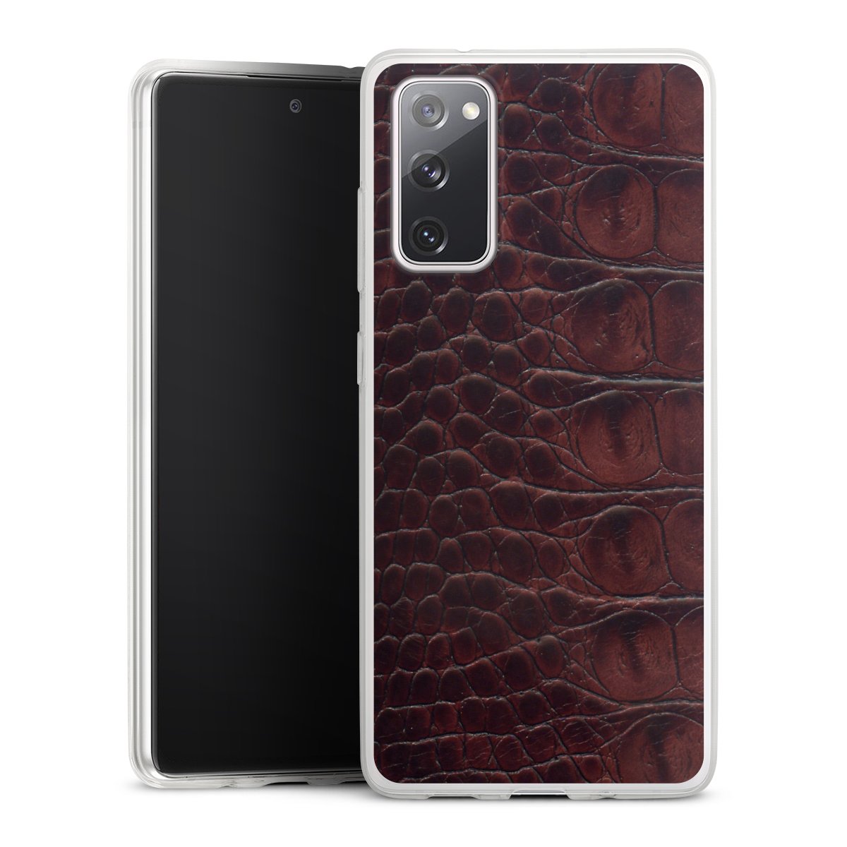 Galaxy S20 FE Handy Slim Case extra dünn Silikon Handyhülle transparent Hülle Crocodile Animal Print Leather Silikon Slim Case