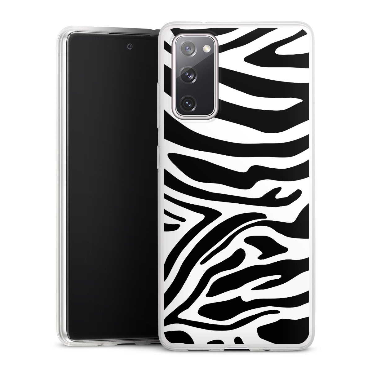 Galaxy S20 FE Handy Slim Case extra dünn Silikon Handyhülle transparent Hülle Zebra Animal Look Animal Print Silikon Slim Case