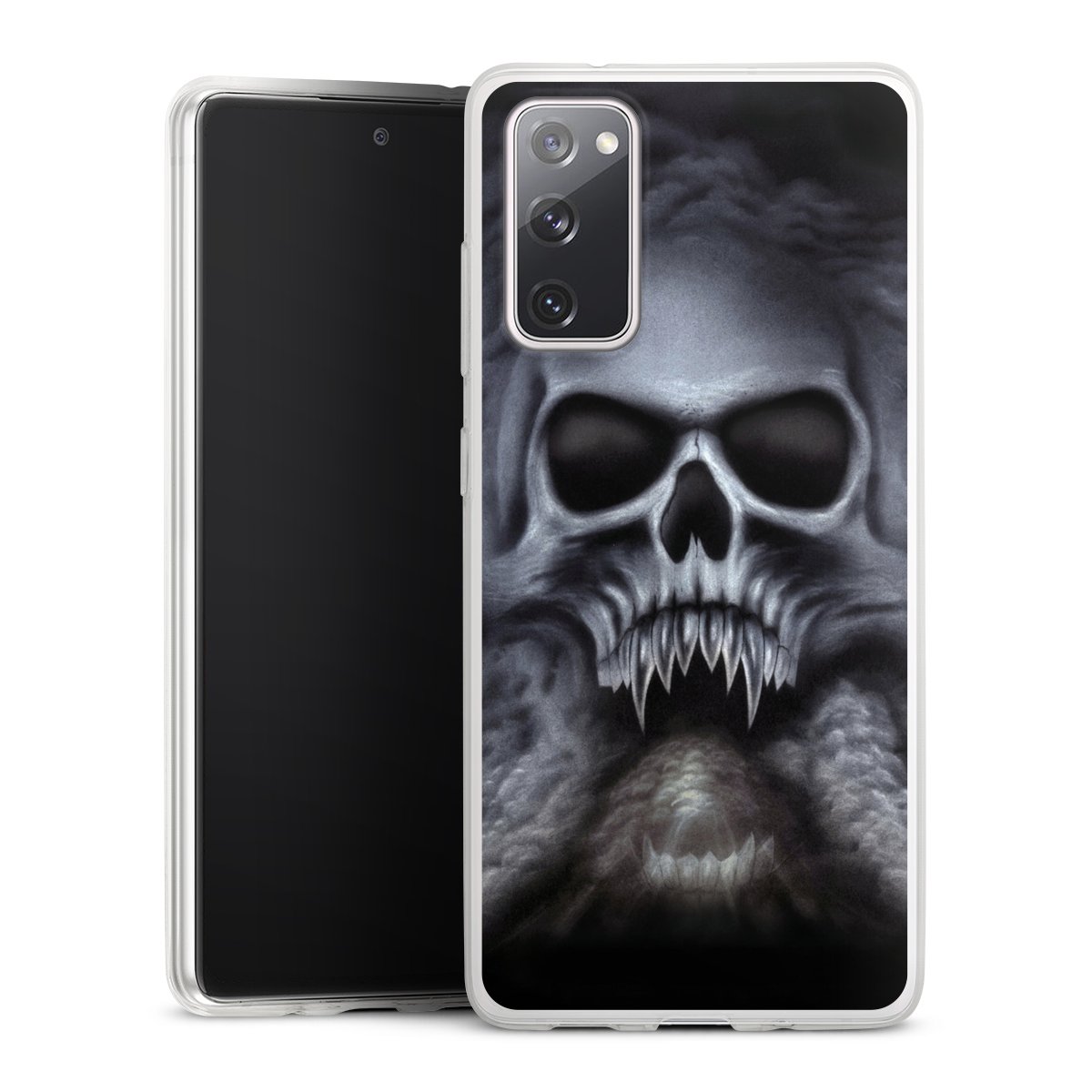 Galaxy S20 FE Handy Slim Case extra dünn Silikon Handyhülle transparent Hülle Totenkopf Skull Silikon Slim Case