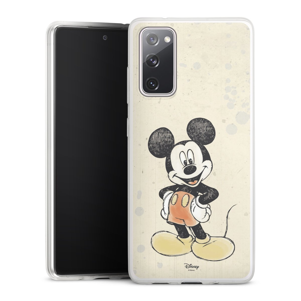 Galaxy S20 FE Handy Slim Case extra dünn Silikon Handyhülle transparent Hülle Water Colour Mickey & Minnie Mouse Official Licensed Product Silikon Slim Case