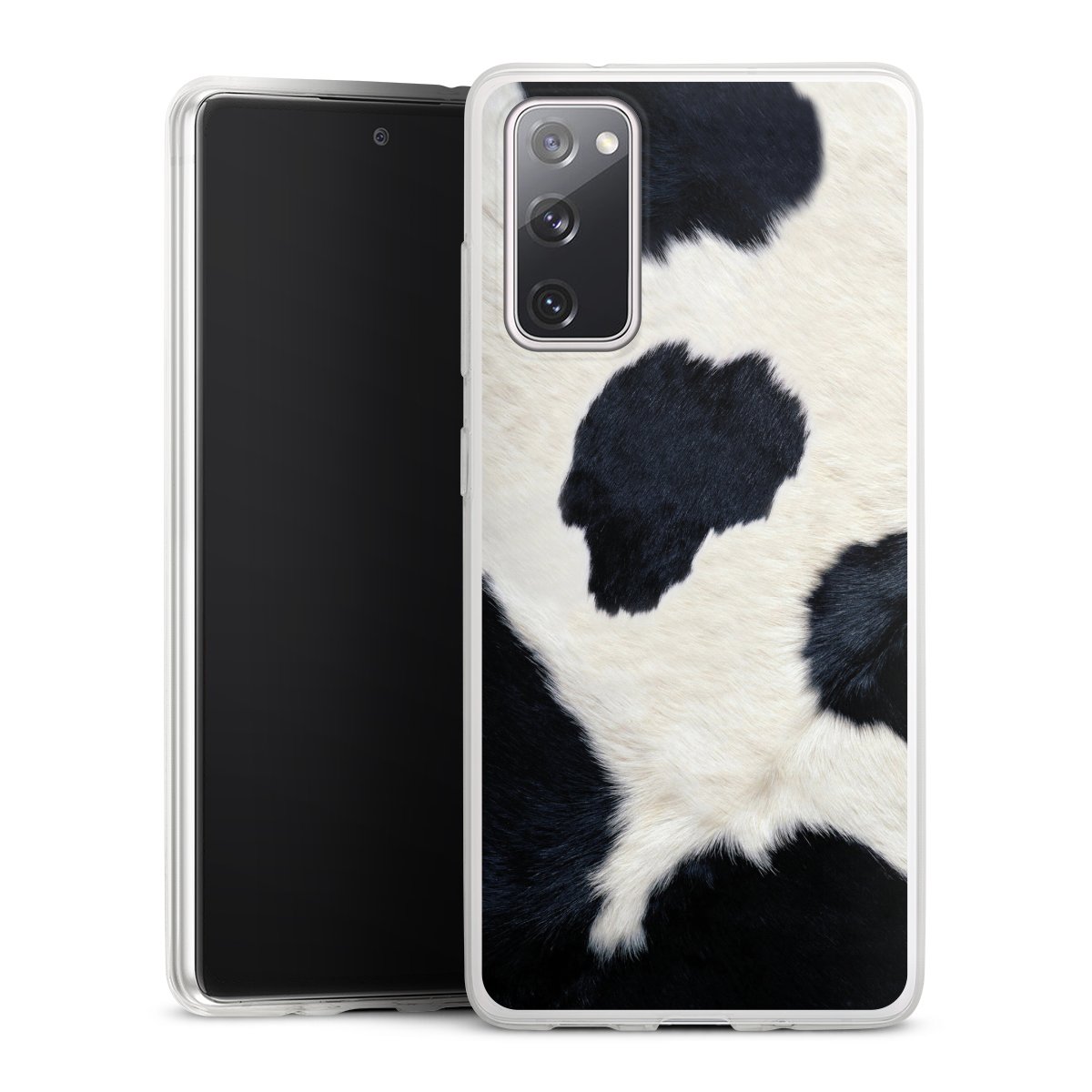 Galaxy S20 FE Handy Slim Case extra dünn Silikon Handyhülle transparent Hülle Animal Look Animal Print Cow Skin Silikon Slim Case