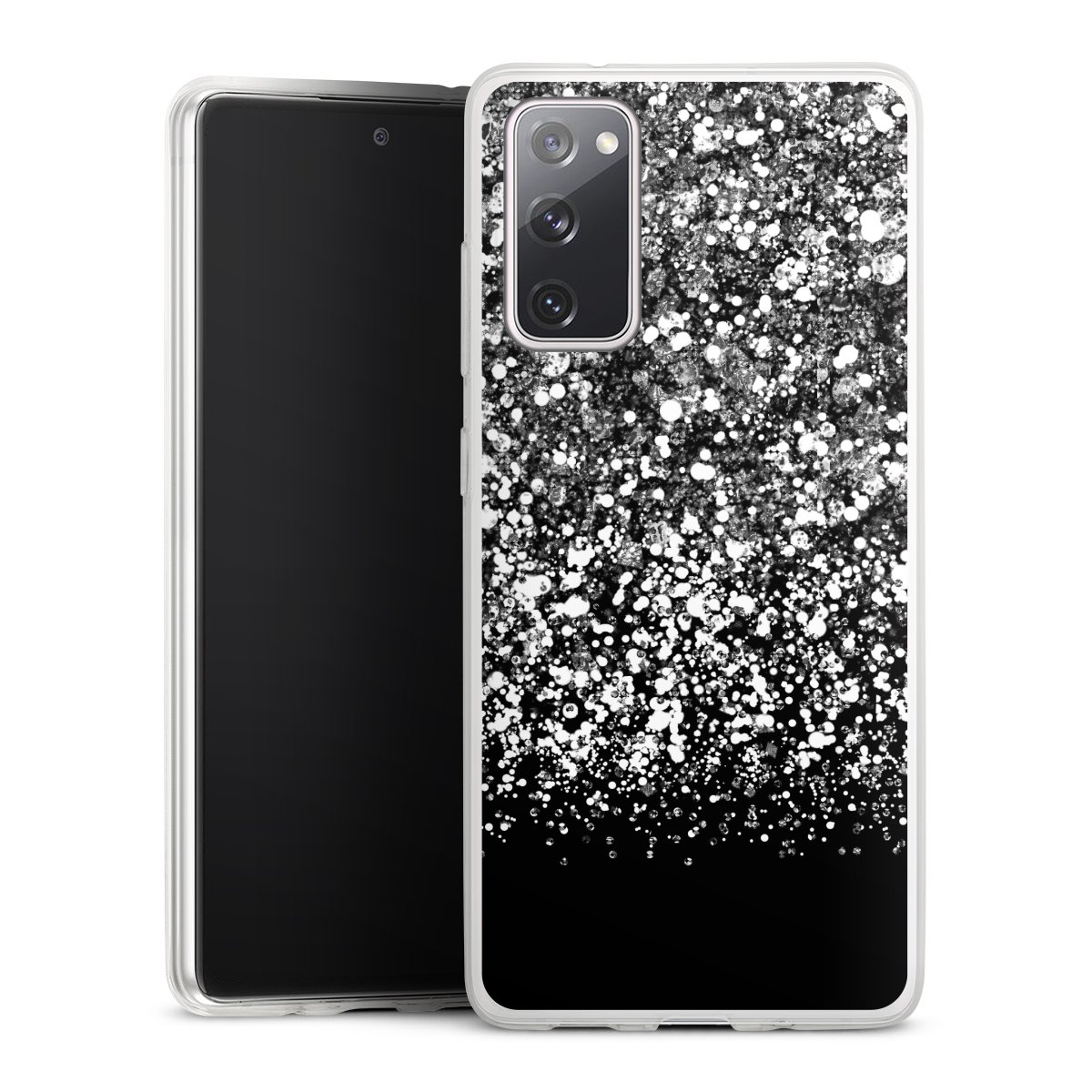 Galaxy S20 FE Handy Slim Case extra dünn Silikon Handyhülle transparent Hülle Glitzer Snowflake Muster Silikon Slim Case