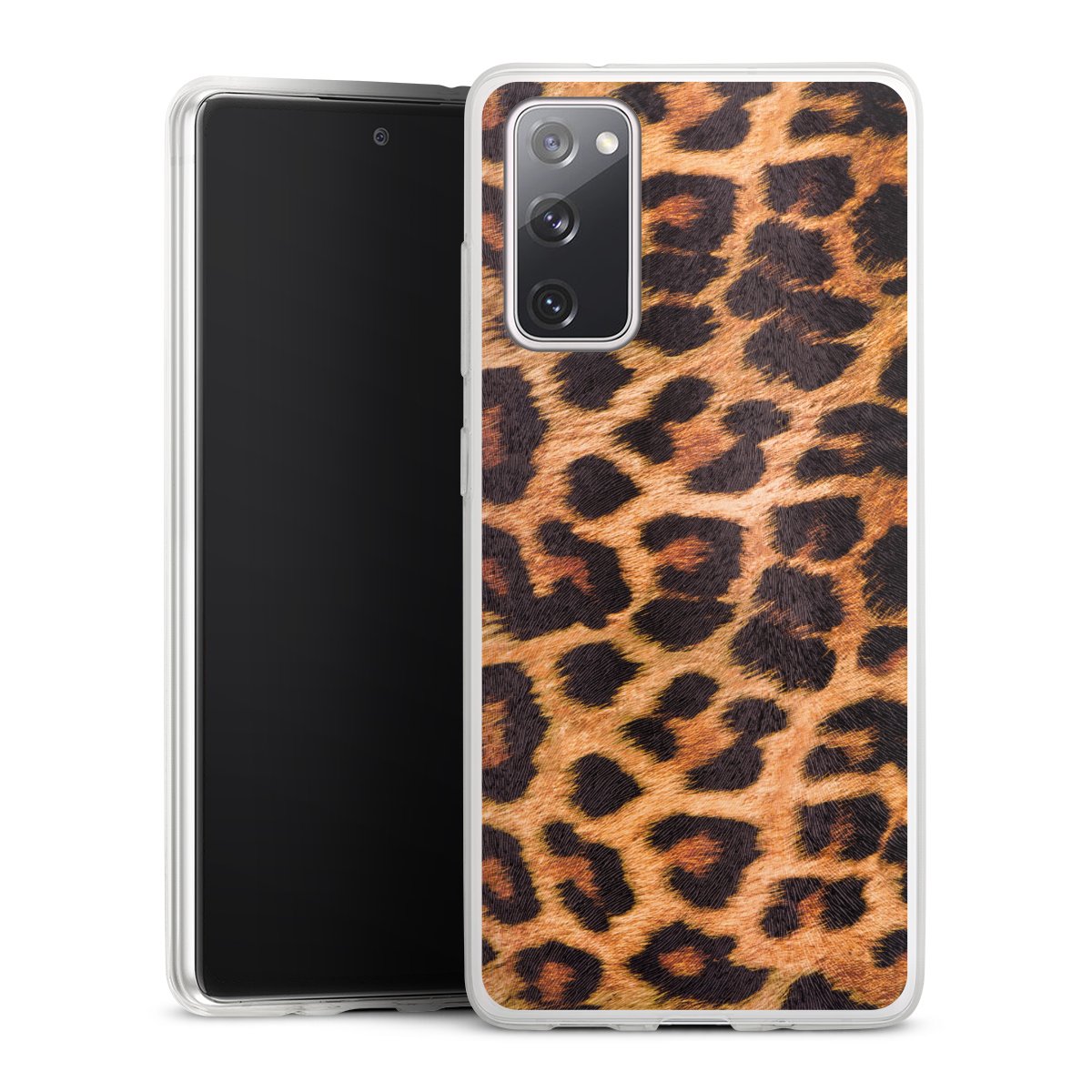 Galaxy S20 FE Handy Slim Case extra dünn Silikon Handyhülle transparent Hülle Animal Print Leopard Fur Silikon Slim Case