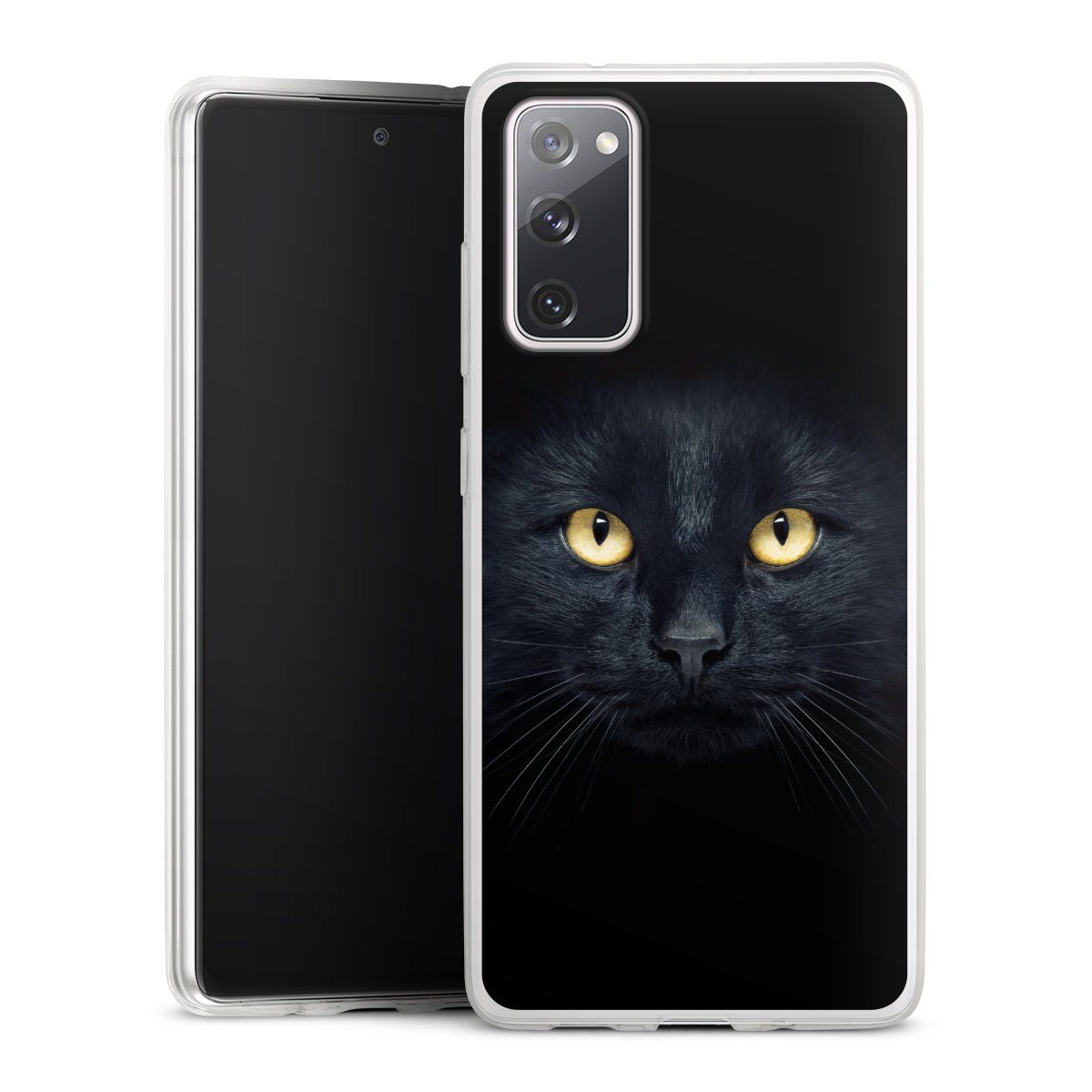 Galaxy S20 FE Handy Slim Case extra dünn Silikon Handyhülle transparent Hülle Eye Cat Black Silikon Slim Case