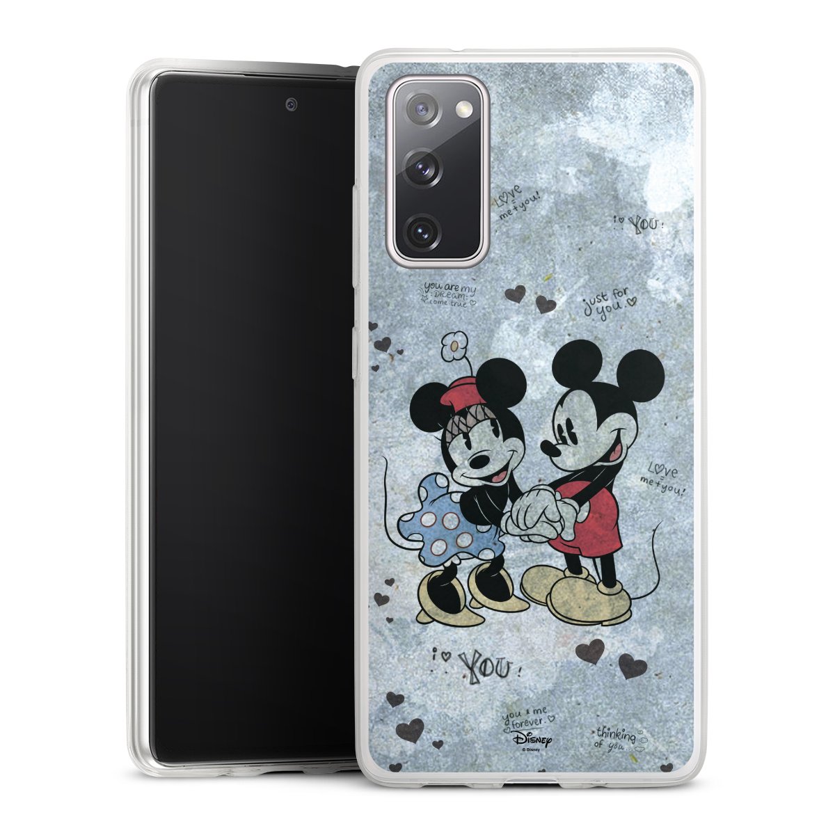 Galaxy S20 FE Handy Slim Case extra dünn Silikon Handyhülle transparent Hülle Mickey & Minnie Mouse Vintage Disney Silikon Slim Case