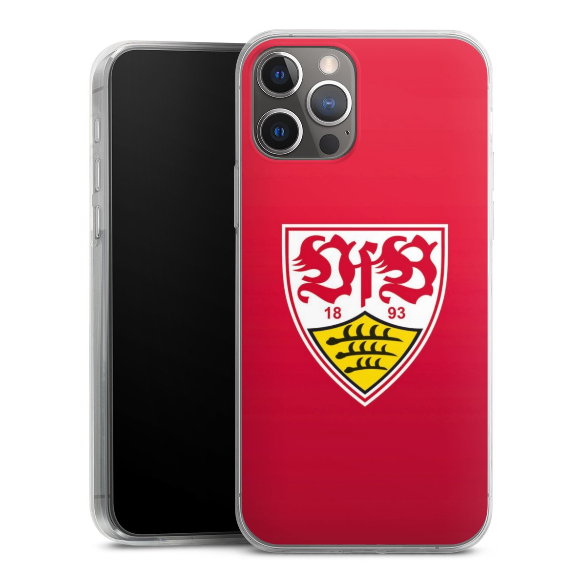 iPhone 12 Pro Handy Slim Case extra dünn Silikon Handyhülle transparent Hülle Official Licensed Product Vfb Stuttgart Silikon Slim Case