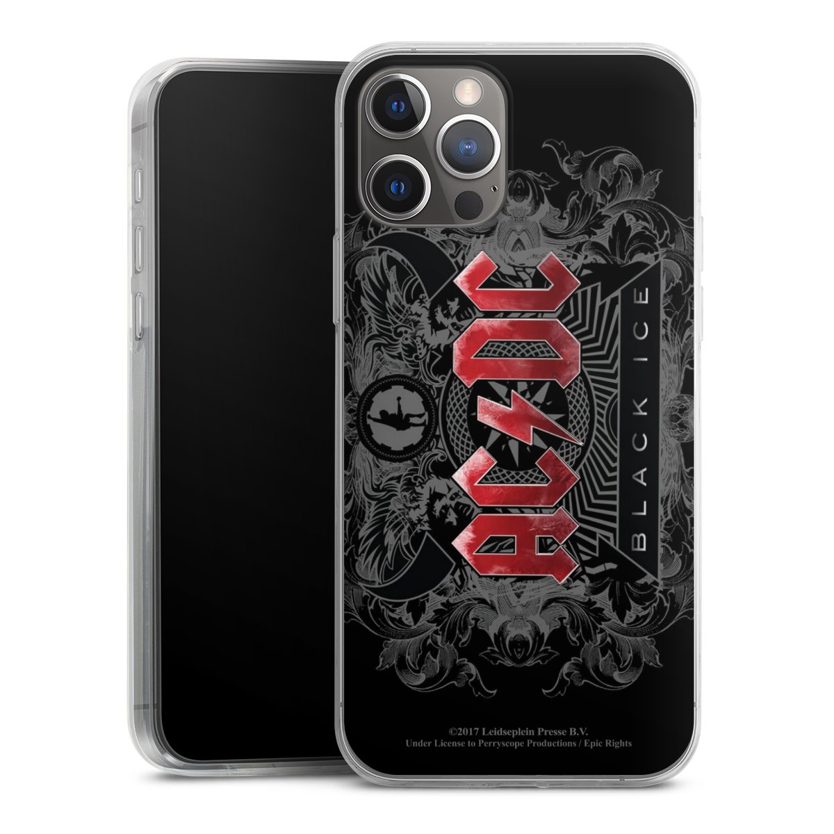 iPhone 12 Pro Handy Slim Case extra dünn Silikon Handyhülle transparent Hülle Merchandise Black Ice Acdc Silikon Slim Case