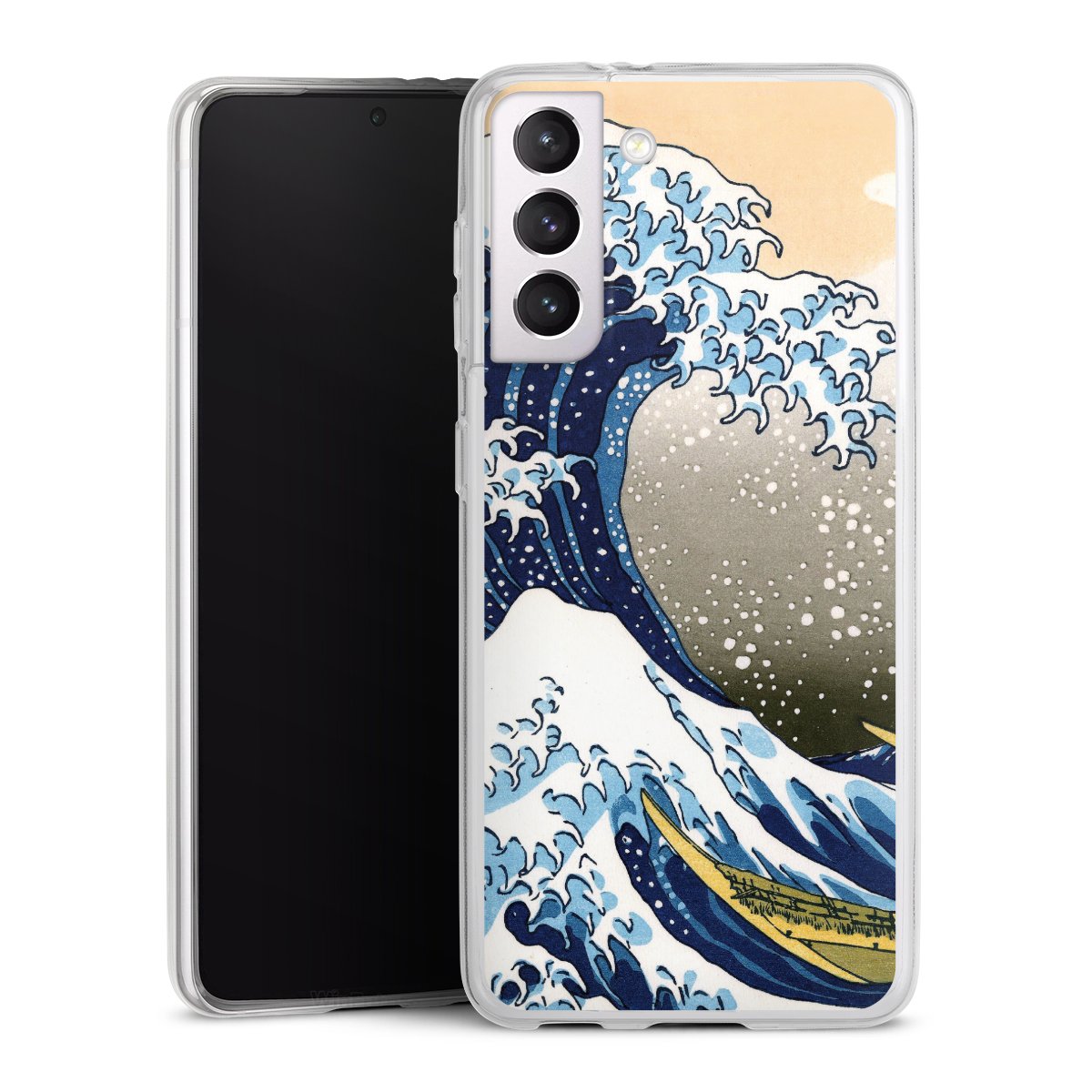 Galaxy S21 5G Handy Slim Case extra dünn Silikon Handyhülle transparent Hülle Kunst Katsushika Hokusai Die Große Welle Vor Kanagawa Silikon Slim Case