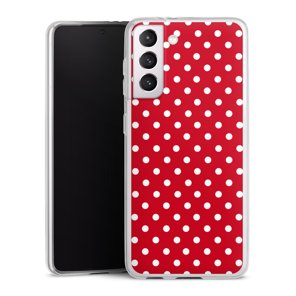 Galaxy S21 5G Handy Slim Case extra dünn Silikon Handyhülle transparent Hülle Points Polka Dots Retro Silikon Slim Case