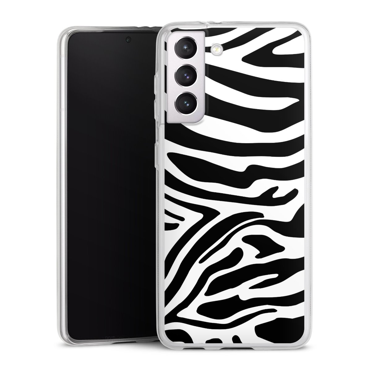 Galaxy S21 5G Handy Slim Case extra dünn Silikon Handyhülle transparent Hülle Zebra Animal Look Animal Print Silikon Slim Case