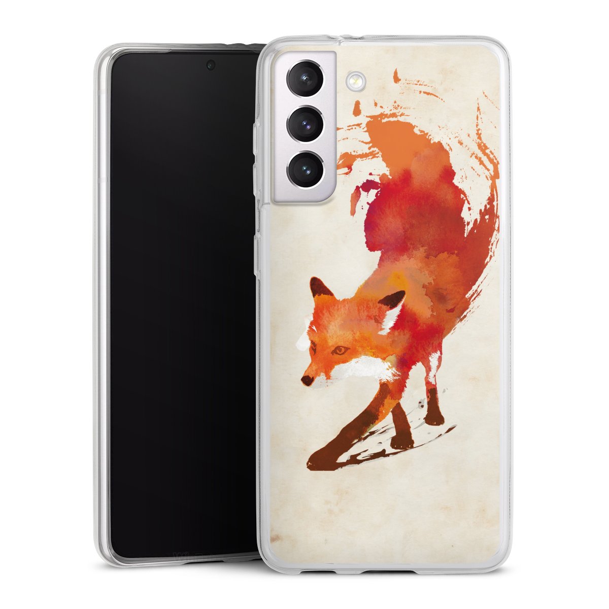 Galaxy S21 5G Handy Slim Case extra dünn Silikon Handyhülle transparent Hülle Fox Graphic Silikon Slim Case