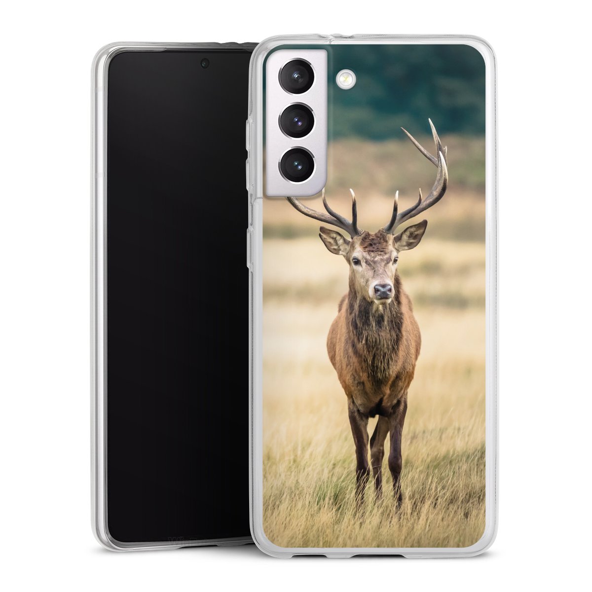 Galaxy S21 5G Handy Slim Case extra dünn Silikon Handyhülle transparent Hülle Deer Meadow Forrest Silikon Slim Case