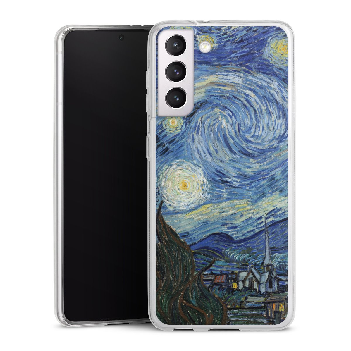 Galaxy S21 5G Handy Slim Case extra dünn Silikon Handyhülle transparent Hülle The Starry Night Kunst Vincent Van Gogh Silikon Slim Case