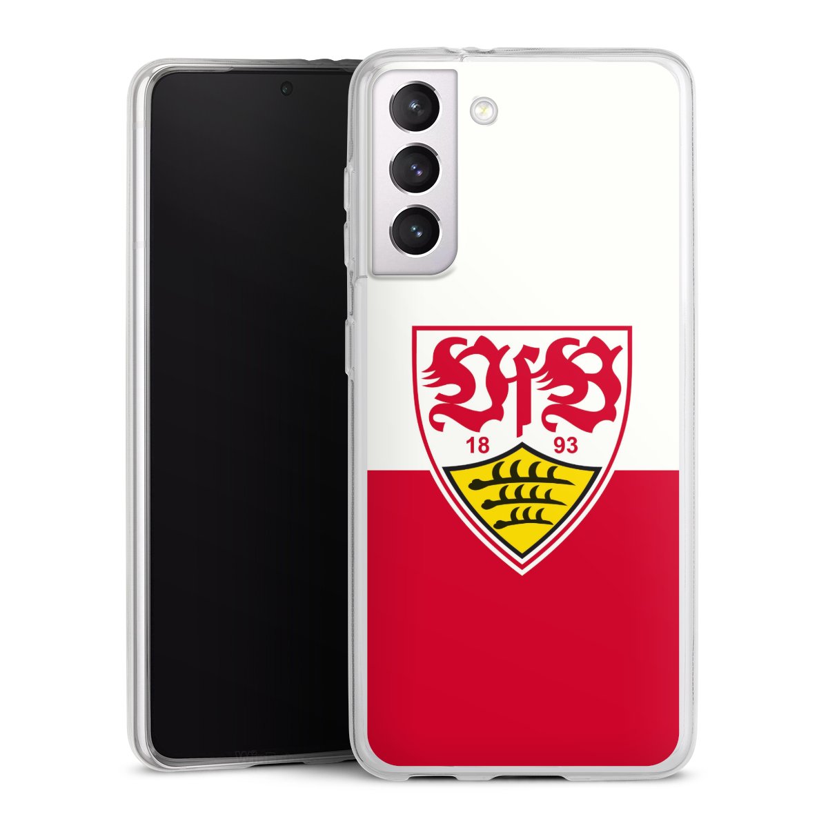 Galaxy S21 5G Handy Slim Case extra dünn Silikon Handyhülle transparent Hülle Official Licensed Product Logo Vfb Stuttgart Silikon Slim Case